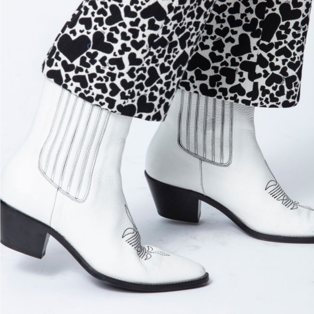 Zadig & Voltaire White Cowboy Boots